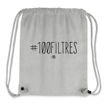 Hashtag 100 filtres Satire Réseaux Sociaux - noir - Sac à cordon recyclé Stanley/Stella - gris chiné - Devant