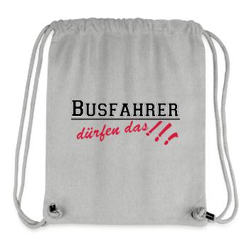 Busfahrer Bus Omnibus Kraftfahrer dürfen...(25) - Stanley/Stella recycelter Gym Bag - Grau meliert - Vorne