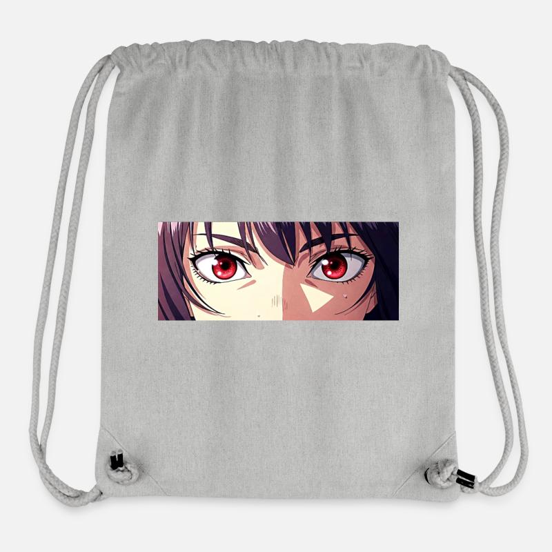 Anime Eyes Red Intense Look Manga Fan - Sac à cordon recyclé Stanley/Stella - gris chiné
