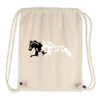 Chevaux étalon - jument - poulain - Sac à cordon recyclé Stanley/Stella - blanc naturel - Devant