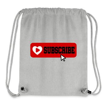 Fabelhaftes Symbol für die Schaltfläche "Abonnieren" des YouTube-Kanals - Stanley/Stella recycelter Gym Bag - Grau meliert - Vorne