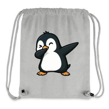 Süßer Pinguin Dabbing Cool Cartoon Zwinker - Stanley/Stella recycelter Gym Bag - Grau meliert - Vorne