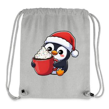 Süßer Pinguin Weihnachten Cartoon Kawaii Chibi - Stanley/Stella recycelter Gym Bag - Grau meliert - Vorne
