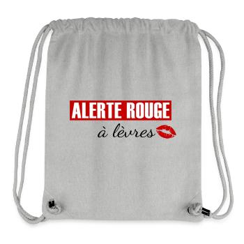 Alerte rouge à lèvres - Sac à cordon recyclé Stanley/Stella - gris chiné - Devant