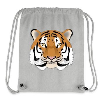 Tête de tigre - colorée - Sac à cordon recyclé Stanley/Stella - gris chiné - Devant