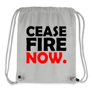 Ceasefire now - Stanley/Stella Recycled Gym Bag - heather grey - Front