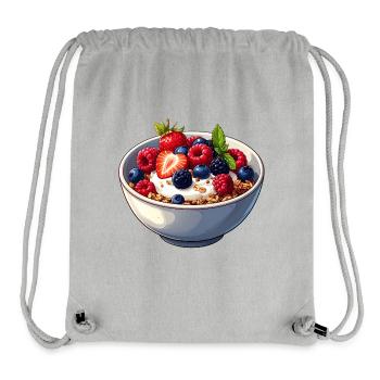 Schälchen Müsli mit Joghurt und Beeren - Stanley/Stella recycelter Gym Bag - Grau meliert - Vorne