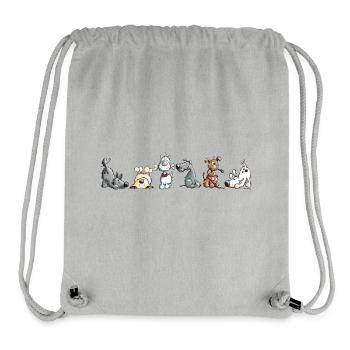 Happy Dogs Hunde Rudel Hund Cartoon  - Stanley/Stella recycelter Gym Bag - Grau meliert - Vorne