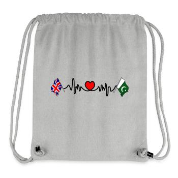 Cardio heart with Flag England and flag Pakistan - Stanley/Stella Recycled Gym Bag - heather grey - Front