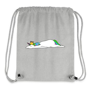 Lazy Unicorn Sleeping Funny Napping Magical Crown  - Stanley/Stella Recycled Gym Bag - heather grey - Front
