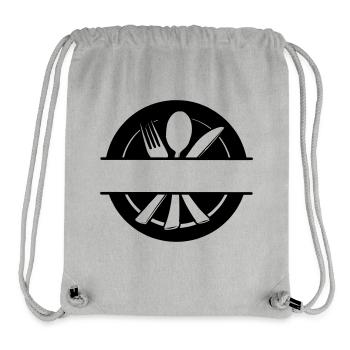 Cutlery menu logo with plate - Stanley/Stella Recycled Gym Bag - heather grey - Front