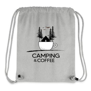 Camping Tents "Camping and Coffee" Outdoor - Stanley/Stella Recycled Gym Bag - heather grey - Front
