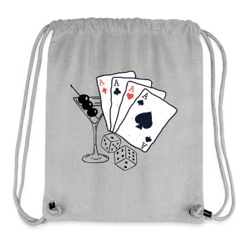 Spielkarten Design mit Ass-Motiven - Stanley/Stella recycelter Gym Bag - Grau meliert - Vorne
