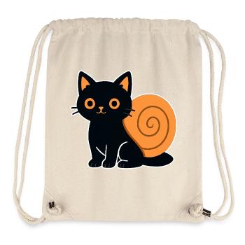 Katzensilhouette in Orange - Stanley/Stella recycelter Gym Bag - Naturweiß - Vorne
