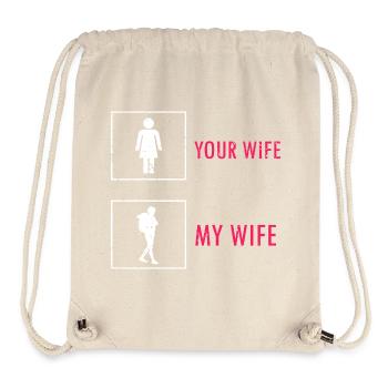Funny Hiking Wife Outdoor Nature Adventure - Stanley/Stella Recycled Gym Bag - natural - Front