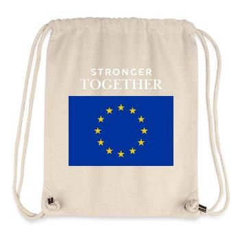Drapeau européen fort ensemble - Sac à cordon recyclé Stanley/Stella - blanc naturel - Devant