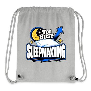 Funny Gen Z Sayings, Sleepmaxxing Too Busy - Stanley/Stella Recycled Gym Bag - heather grey - Front