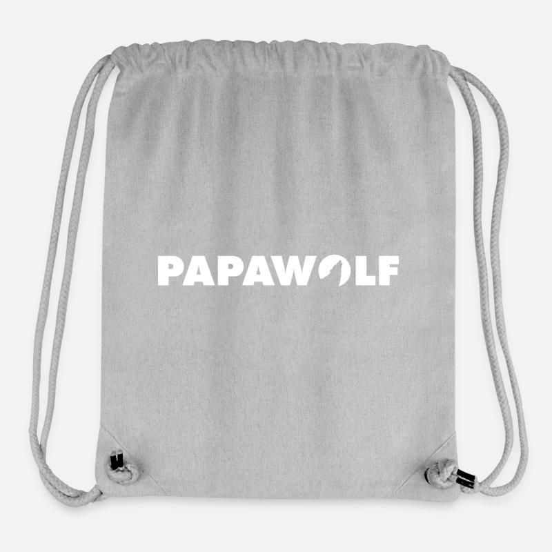 Lettrage blanc Papawolf - Sac à cordon recyclé Stanley/Stella - gris chiné