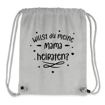 Willst du Mama heiraten? Heiratsantrag mit Kind! - Stanley/Stella recycelter Gym Bag - Grau meliert - Vorne