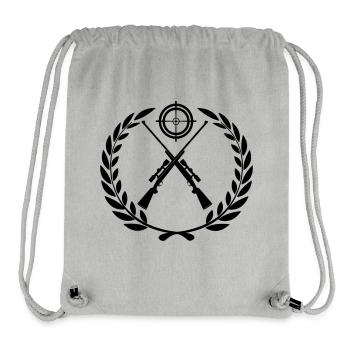 Hunters logo with two crossed shotguns - Stanley/Stella Recycled Gym Bag - heather grey - Front