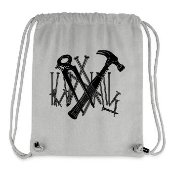 Carpenter tools and nails - Stanley/Stella Recycled Gym Bag - heather grey - Front