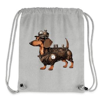 The Steampunk Dachshund | Dachshund - Stanley/Stella Recycled Gym Bag - heather grey - Front