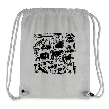 Fiktive Tierwelt Collage - Stanley/Stella recycelter Gym Bag - Grau meliert - Vorne