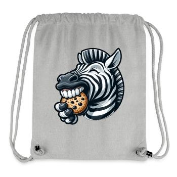 Süßes Zebra mit Keks Cartoon Illustration - Stanley/Stella recycelter Gym Bag - Grau meliert - Vorne
