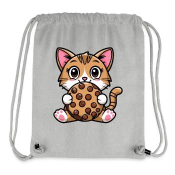 Bengalkatze nascht Cookie Cartoon - Stanley/Stella recycelter Gym Bag - Grau meliert - Vorne