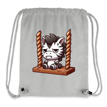 Mürrisches Zebra Schaukeln Genervt Lustiges Design - Stanley/Stella recycelter Gym Bag - Grau meliert - Vorne