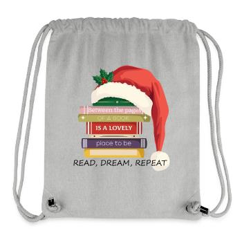 Bücherstapel mit Weihnachtsmütze - Stanley/Stella recycelter Gym Bag - Grau meliert - Vorne