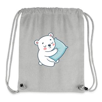 Weicher Bär und blaues Kissen - Stanley/Stella recycelter Gym Bag - Grau meliert - Vorne