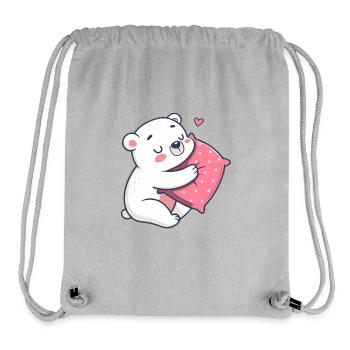 Kuschebär auf rosa Polster - Stanley/Stella recycelter Gym Bag - Grau meliert - Vorne