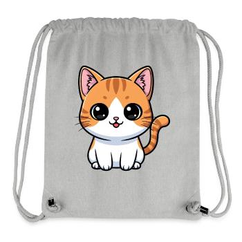 Orange Tabby Kawaii Cat - Stanley/Stella Recycled Gym Bag - heather grey - Front