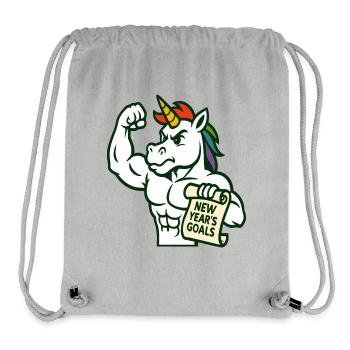 Strong Unicorn New Year Goals Motivational Art - Stanley/Stella Recycled Gym Bag - heather grey - Front