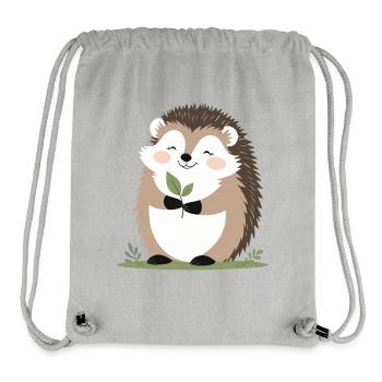 Süßer Igel mit Blatt - Stanley/Stella recycelter Gym Bag - Grau meliert - Vorne