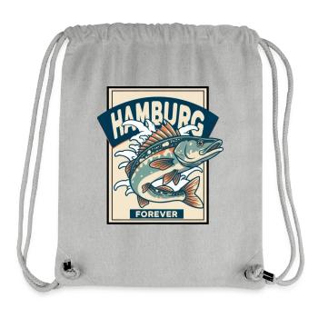 Hamburg Forever – Les poissons amoureux avec style - Sac à cordon recyclé Stanley/Stella - gris chiné - Devant
