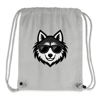 Wolf-Hipster-Sonnenbrille - Stanley/Stella recycelter Gym Bag - Grau meliert - Vorne