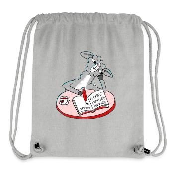 Lama écrit un journal - Sac à cordon recyclé Stanley/Stella - gris chiné - Devant