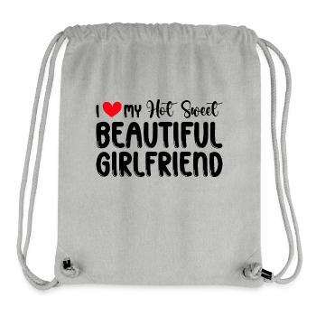 Paare Liebe Herz Freund Geschenkidee Beziehung - Stanley/Stella recycelter Gym Bag - Grau meliert - Vorne