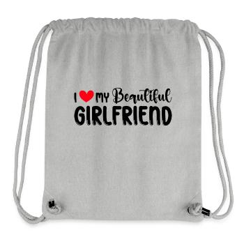 Couples Love Heart Friend Gift Idea Relationship - Stanley/Stella Recycled Gym Bag - heather grey - Front