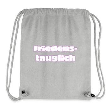friedenstauglich - Stanley/Stella recycelter Gym Bag - Grau meliert - Vorne