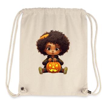 Süßer Halloween-Kuschelmonster mit Kürbis - Stanley/Stella recycelter Gym Bag - Naturweiß - Vorne