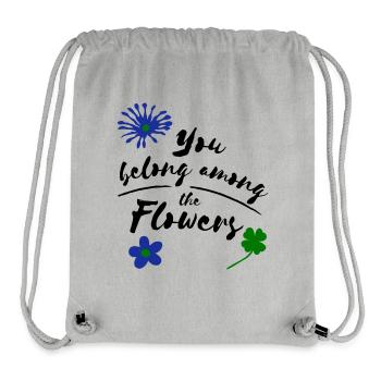 Tu appartiens parmi les fleurs - Sac à cordon recyclé Stanley/Stella - gris chiné - Devant