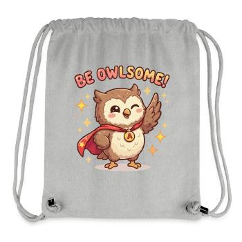 Sois la chouette super-héroïne - Sac à cordon recyclé Stanley/Stella - gris chiné - Devant