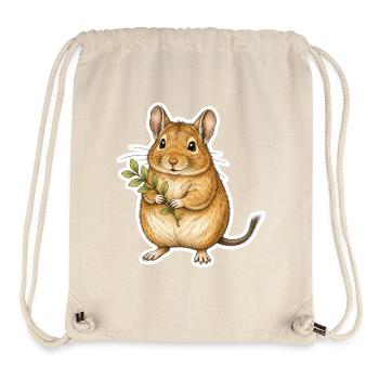 Degu Holding Leafy Branch - Stanley/Stella recycelter Gym Bag - Naturweiß - Vorne