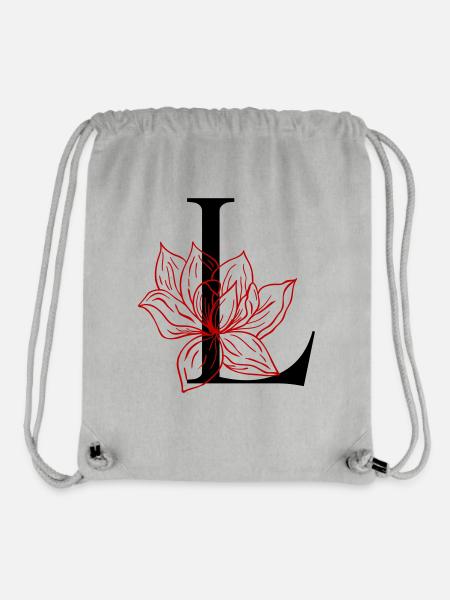 Initial L Letter - Stanley/Stella Recycled Gym Bag - heather grey