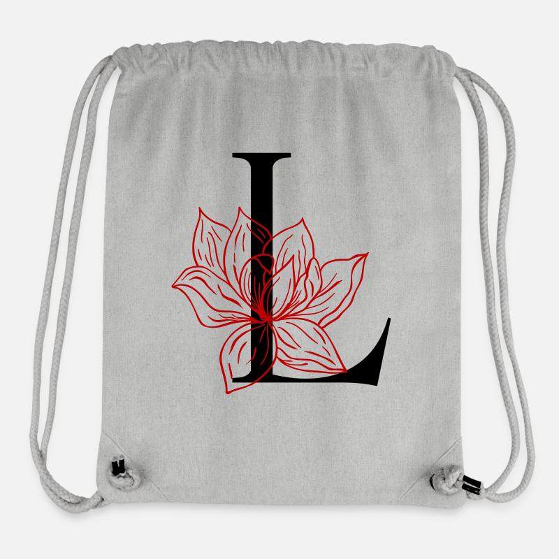 Initial L Letter - Stanley/Stella Recycled Gym Bag - heather grey
