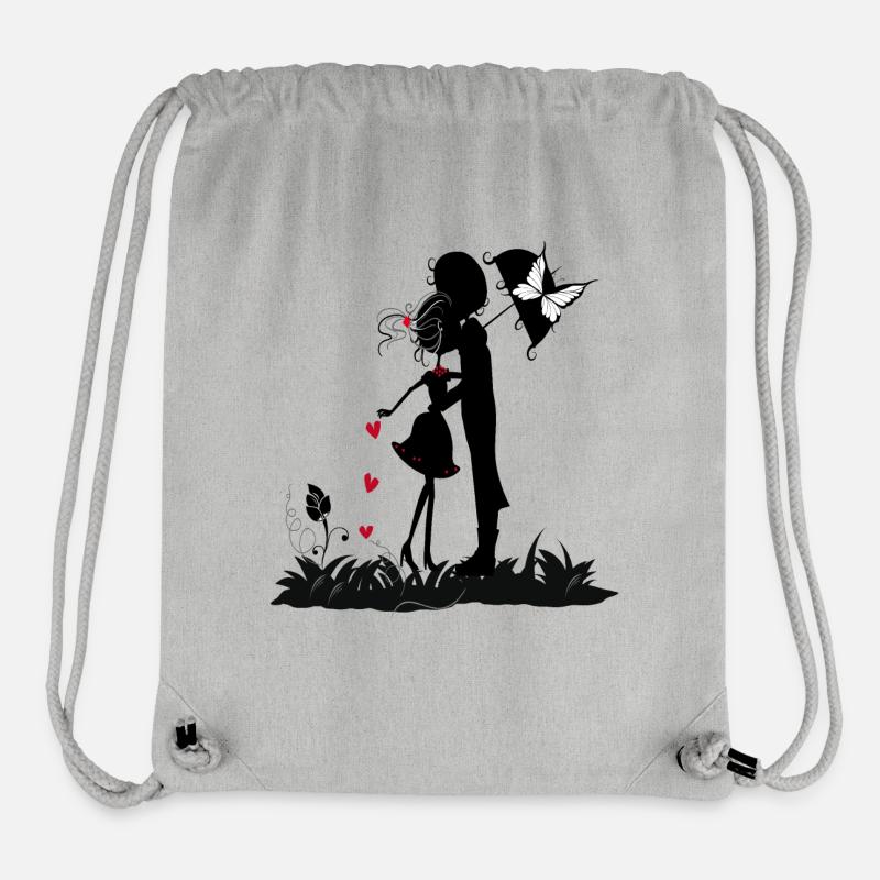 Scherenschnitt verliebt - Stanley/Stella recycelter Gym Bag - Grau meliert