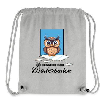 Eisbaden Winterschwimmen Eule Winterbad - Stanley/Stella recycelter Gym Bag - Grau meliert - Vorne